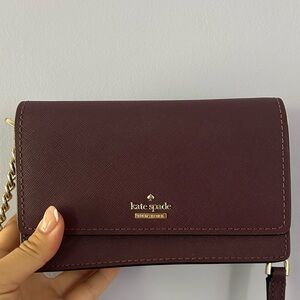 kate spade burgundy crossbody clutch purse